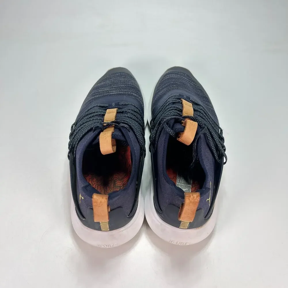 PUMA Ignite NXT Solelace Peacoat Gold Spikeless Golf Shoes 192224-02 Mens Size 9